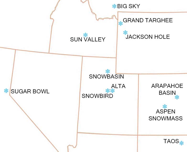 11 U.S. West Mountain Collective Ski Resorts