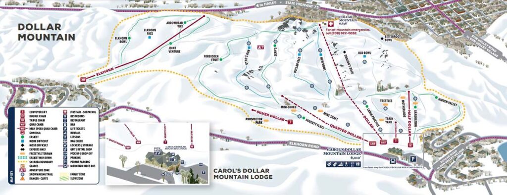 Dollar Mountain Winter Map