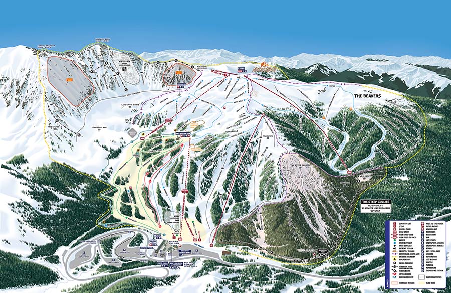 Arapahoe Basin Frontside + The Beavers Map