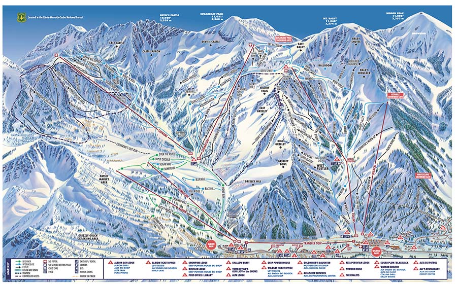 Alta Winter Trail Map