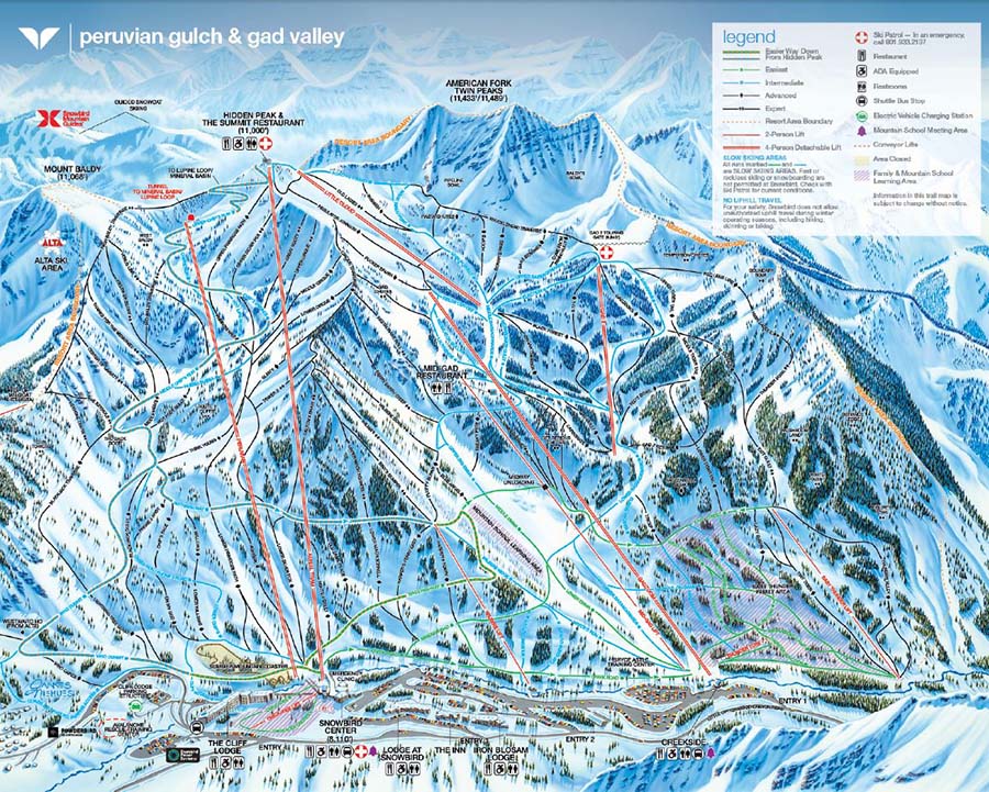 Snowbird Winter Trail Map