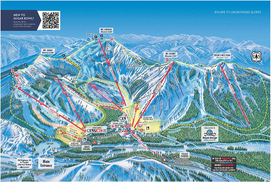 Sugar Bowl Interactive Trail Map